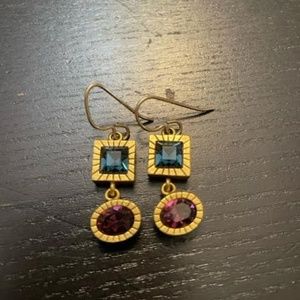 Vintage Patricia Locke Gold Tone Earrings with Swarovski Crystals